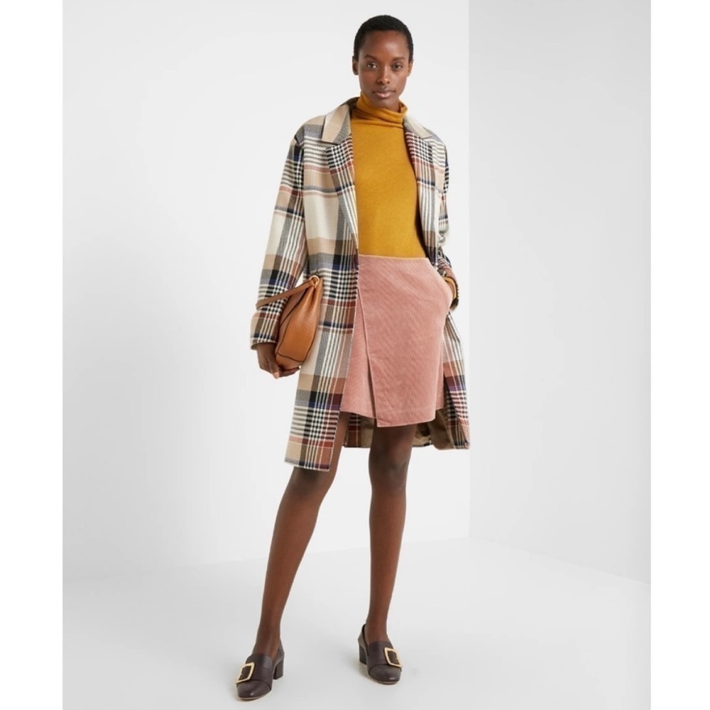 Club Monaco Pink Corduroy Faux Wrap Mini Skirt Sz 6 Barbiecore Minimalist Preppy